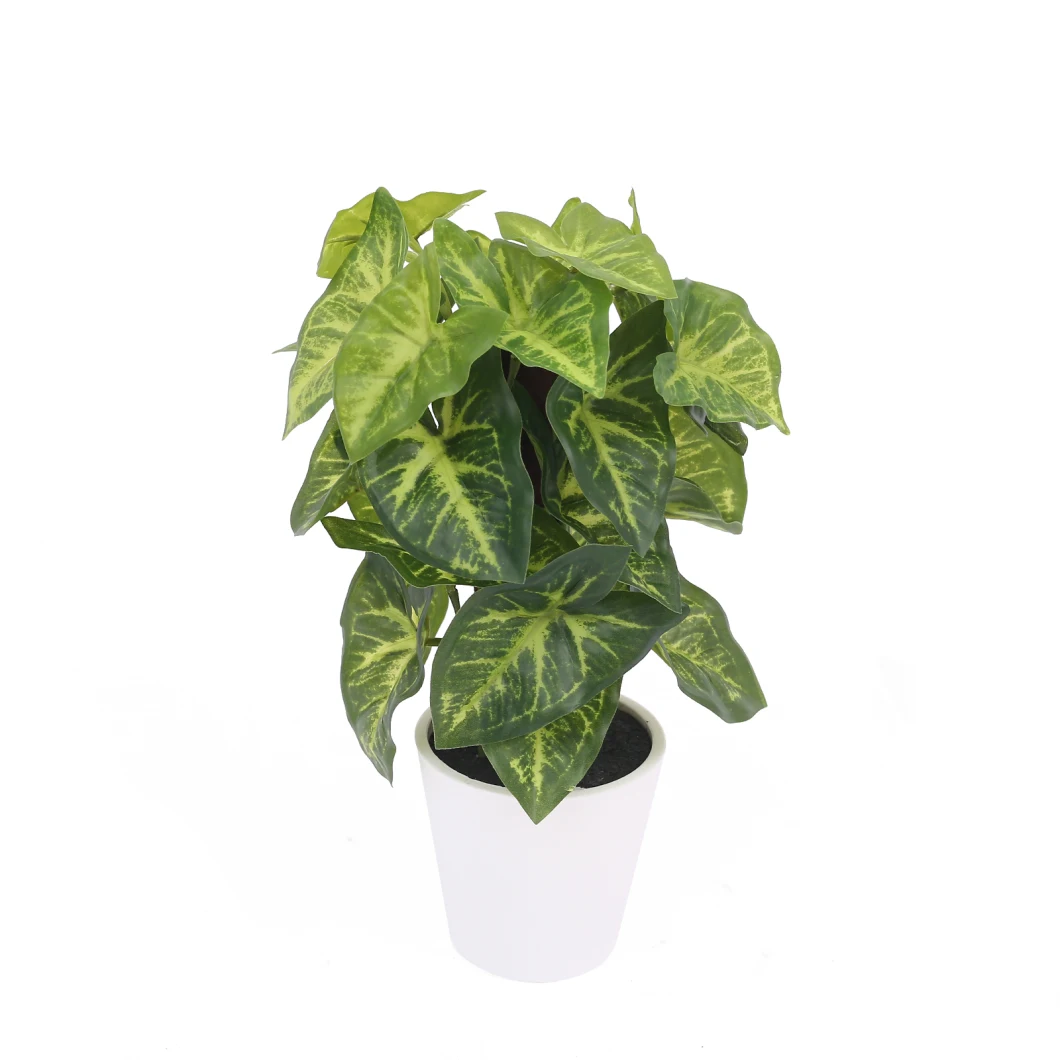 Wholesale Faux Plastic Tree 25cm Artificial Mini Potted Monstera Bonsai Plant