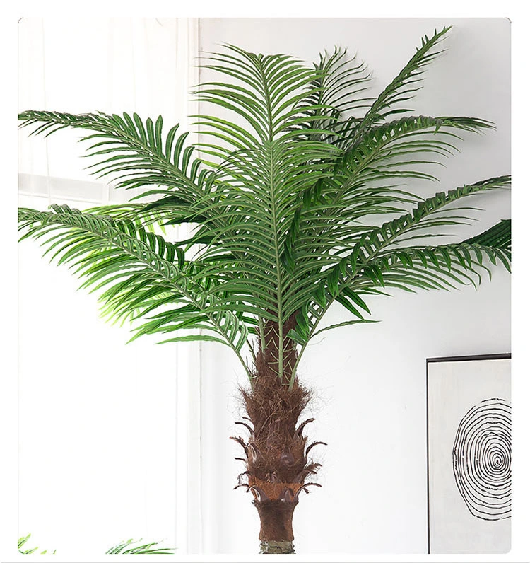 European Ins Hot Style Decoration Artificial Potted Plant Tall Palm Plant Bonsai Palm Tree for Hotel Garden Decoration