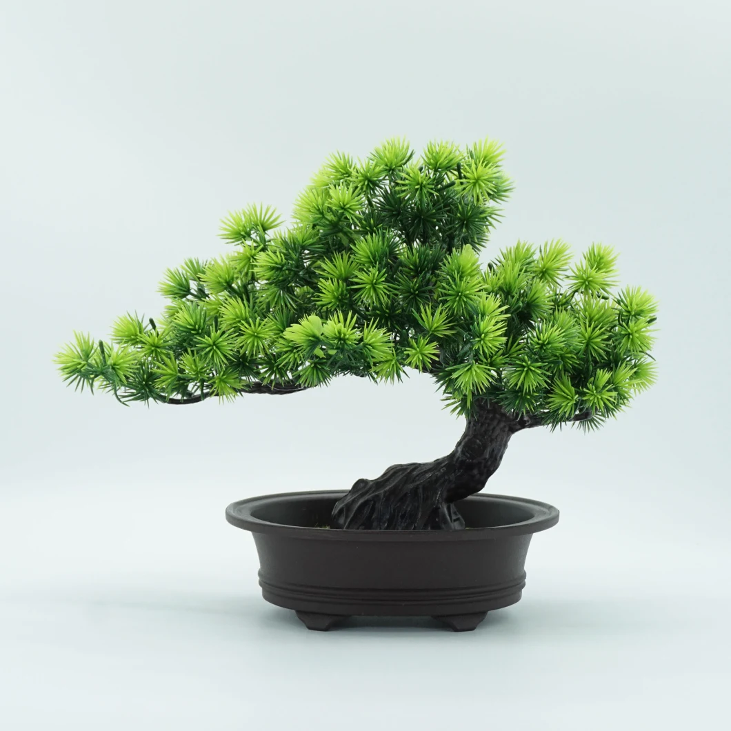 Home Garden Decor Faux Small Plastic Plant Artificial Mini Potted Bonsai Pine Tree Plant