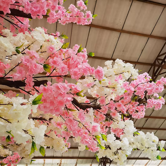 Gran árbol artificial al aire libre rosa blanco interior árboles de flor de cerezo