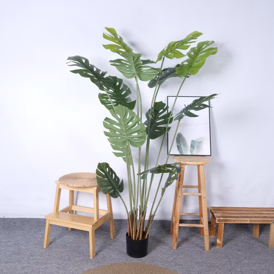 Planta verde flotante maceta grande decoración interior bonsái plantas artificiales árboles