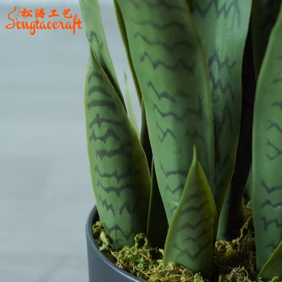 Planta de serpiente artificial de bonsái verde decorativa para interiores con tacto real de fábrica al por mayor